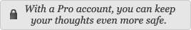 With a Pro account, you can keep your thoughts even more safe.